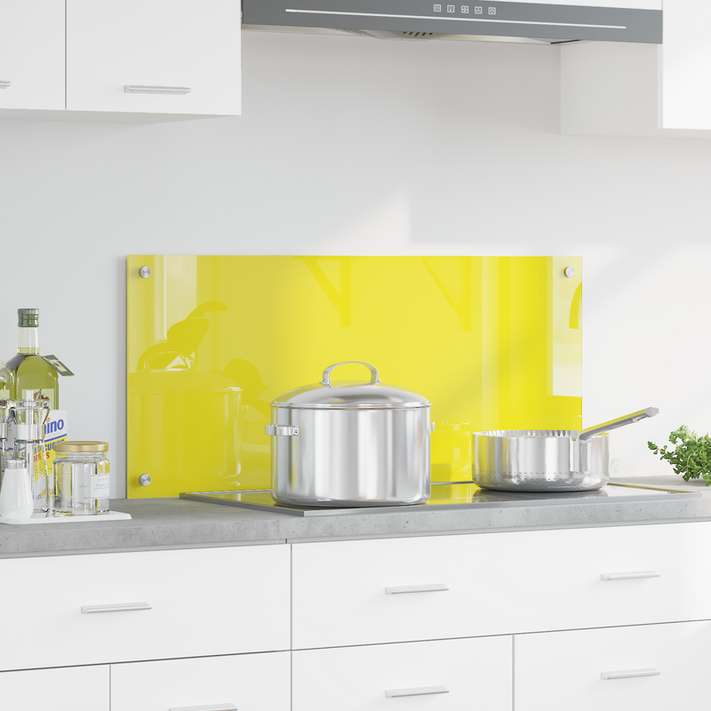 vidaXL Konyhai splashback Sárga 90 x 40 x 0.6 cm edzett üveg