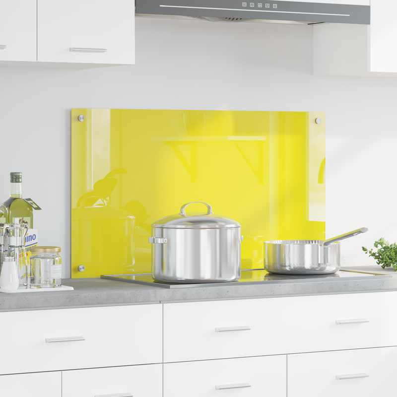 vidaXL Konyhai splashback Sárga 90 x 50 x 0.6 cm edzett üveg