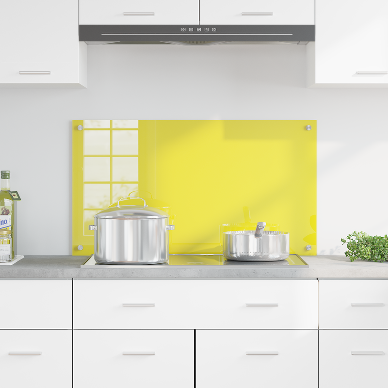 vidaXL Konyhai splashback Sárga 90 x 50 x 0.6 cm edzett üveg