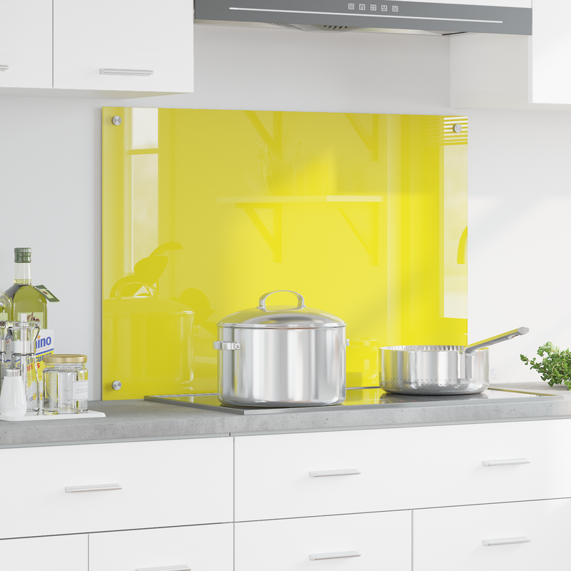 vidaXL Konyhai splashback Sárga 90 x 60 x 0.6 cm edzett üveg