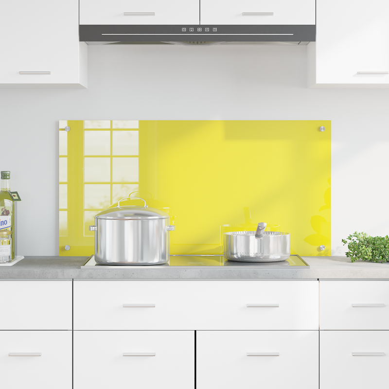 vidaXL Konyhai splashback Sárga 100 x 50 x 0.6 cm edzett üveg