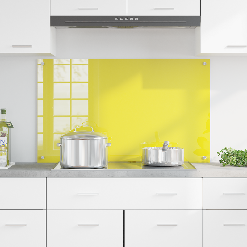 vidaXL Konyhai splashback Sárga 100 x 60 x 0.6 cm edzett üveg