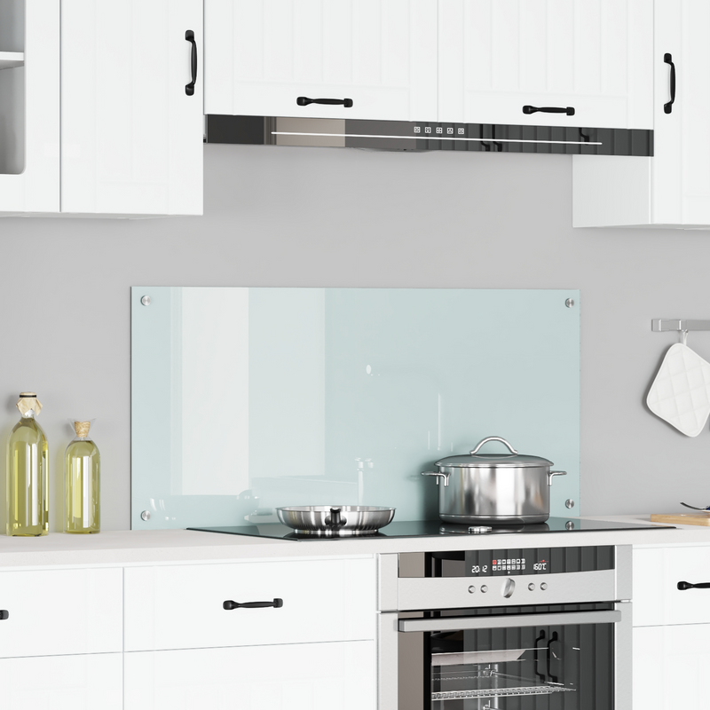 vidaXL Konyhai splashback Fehér 110 x 50 x 0.6 cm edzett üveg
