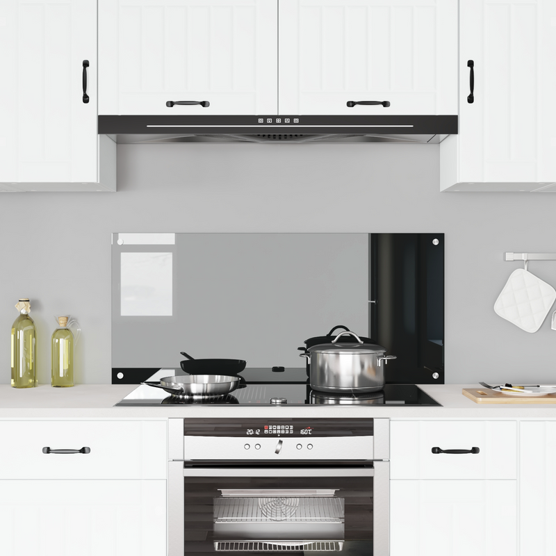 vidaXL Konyhai splashback Fekete 110 x 50 x 0.6 cm edzett üveg