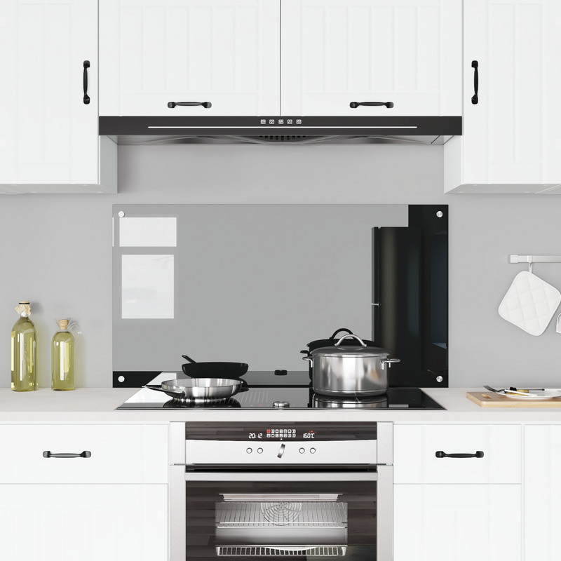 vidaXL Konyhai splashback Fekete 110 x 60 x 0.6 cm edzett üveg