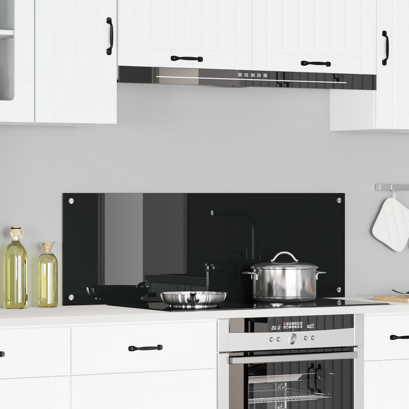 vidaXL Konyhai splashback Fekete 120 x 40 x 0.6 cm edzett üveg