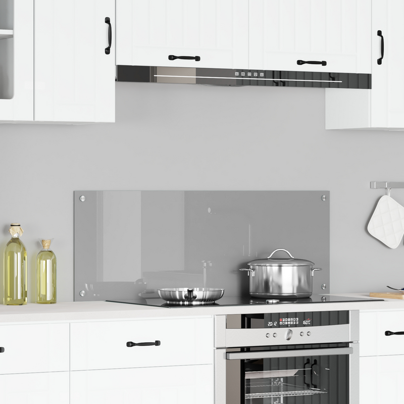 vidaXL Konyhai splashback Világosszürke 110 x 40 x 0.6 cm edzett üveg