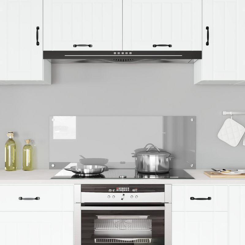 vidaXL Konyhai splashback Világosszürke 110 x 40 x 0.6 cm edzett üveg