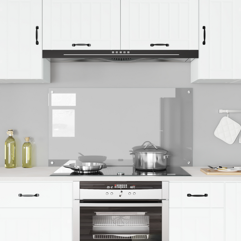 vidaXL Konyhai splashback Világosszürke 110 x 60 x 0.6 cm edzett üveg