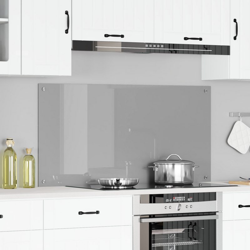 vidaXL Konyhai splashback Világosszürke 120 x 60 x 0.6 cm edzett üveg