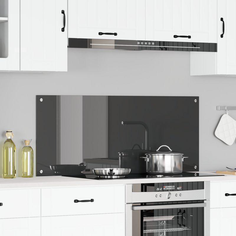 vidaXL Konyhai splashback Sötétszürke 120 x 50 x 0.6 cm edzett üveg