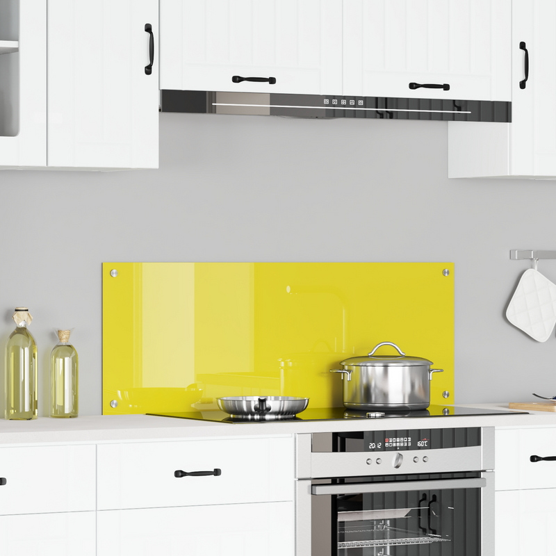 vidaXL Konyhai splashback Sárga 110 x 40 x 0.6 cm edzett üveg