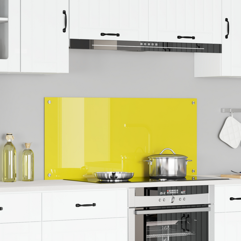 vidaXL Konyhai splashback Sárga 110 x 50 x 0.6 cm edzett üveg