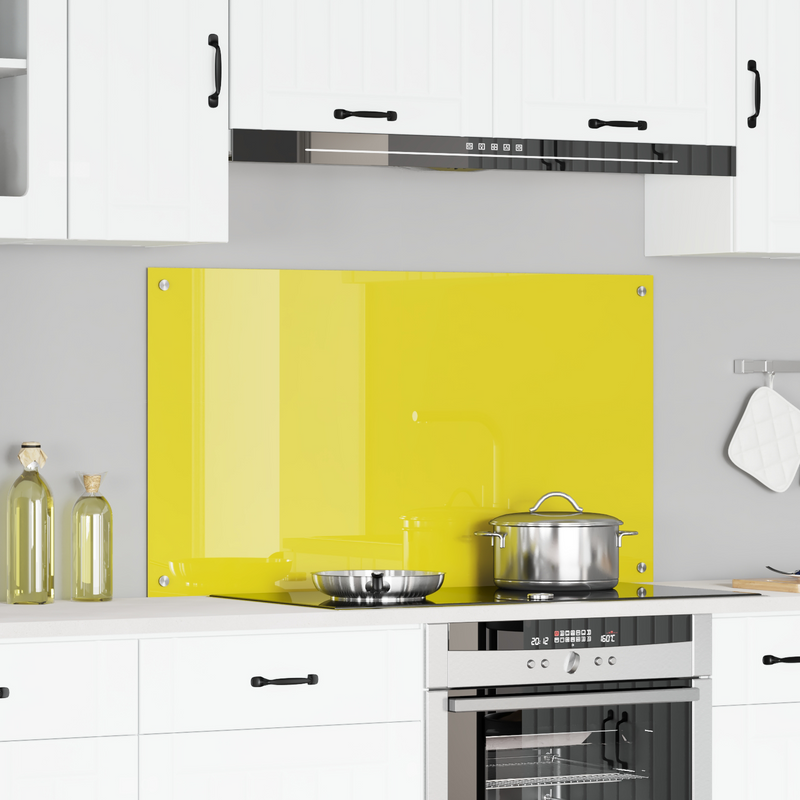 vidaXL Konyhai splashback Sárga 110 x 60 x 0.6 cm edzett üveg