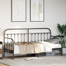 vidaXL Nappali ágykeret Fekete 75 x 190 cm Porszórt acél