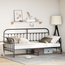 vidaXL Nappali ágykeret Fekete 90 x 200 cm Porszórt acél