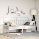 vidaXL Nappali ágykeret Fehér 75 x 190 cm Porszórt acél