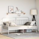 vidaXL Nappali ágykeret Fehér 100 x 200 cm Porszórt acél