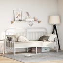 vidaXL Nappali ágykeret Fehér 75 x 190 cm Porszórt acél