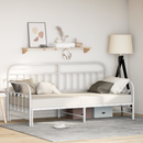 vidaXL Nappali ágykeret Fehér 90 x 190 cm Porszórt acél