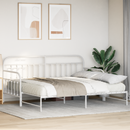 vidaXL Nappali ágykeret Fehér 107 x 203 cm Porszórt acél