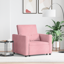vidaXL Kihúzható kanapéágy egyszemélyes kerekekkel light pink Bársony