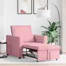 vidaXL Kihúzható kanapéágy egyszemélyes kerekekkel light pink Bársony