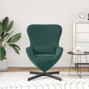 vidaXL Tojásfotel Sötétzöld 63 x 73 x 90 cm Bársony