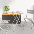 vidaXL Bisztróasztal Bézs 55 x 55 x 72,5 cm Porfestett acél