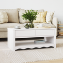 vidaXL Dohányzóasztal Drammen Fehér 99 x 55 x 45 cm Tömör fenyőfa