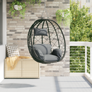 vidaXL Függő tojás szék Antracit 91,5 x 54,5 x 107 cm polirattan