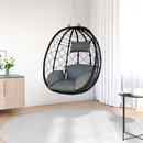 vidaXL Függő tojás szék Antracit 91,5 x 54,5 x 107 cm polirattan