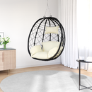 vidaXL Függő tojás szék Krémfehér 91,5 x 54,5 x 107 cm polirattan