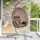 vidaXL Függő tojás szék Kávé 104 x 100 x 191 cm polirattan