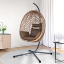 vidaXL Függő tojás szék Kávé 104 x 100 x 191 cm polirattan