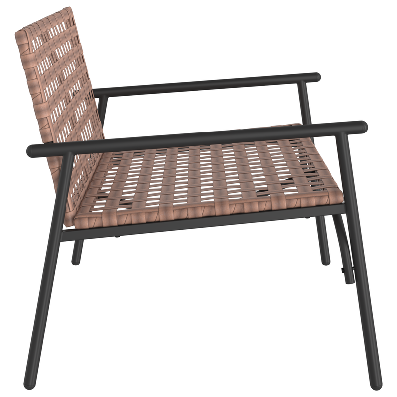 vidaXL Kerti Szék Fekete 113 x 79 x 75cm polirattan