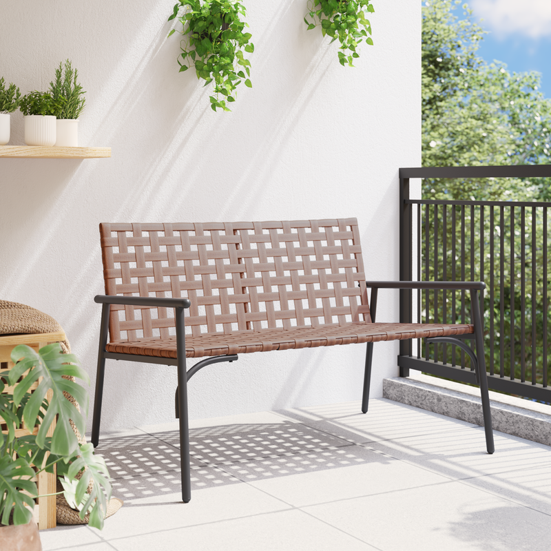vidaXL Kerti Szék Fekete 113 x 79 x 75cm polirattan