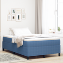 vidaXL Boxrugós ágy Kék 120 x 200 cm Bársonyos szövet