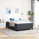 vidaXL Boxrugós ágy Sötétszürke 140 x 200 cm Bársonyos szövet