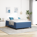 vidaXL Boxrugós ágy Kék 160 x 200 cm Bársonyos szövet