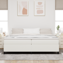 vidaXL Boxrugós ágy Krémszínű 200 x 200 cm Bársonyos szövet