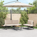 vidaXL Dohányzóasztal Fekete és Barna 55 x 55 x 35 cm Porszórt acél