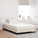 vidaXL Ágy Matrac matracmal Krém 120 x 200 cm szövet