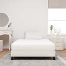 vidaXL Ágy Matrac matracmal Krém 120 x 200 cm szövet