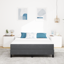 vidaXL Ágy Matrac matracmal Szürke 140 x 190 cm szövet