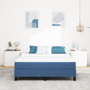 vidaXL Ágy Matrac matracmal Kék 140 x 190 cm szövet