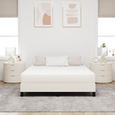 vidaXL Ágy Matrac matracmal Krém 160 x 200 cm szövet