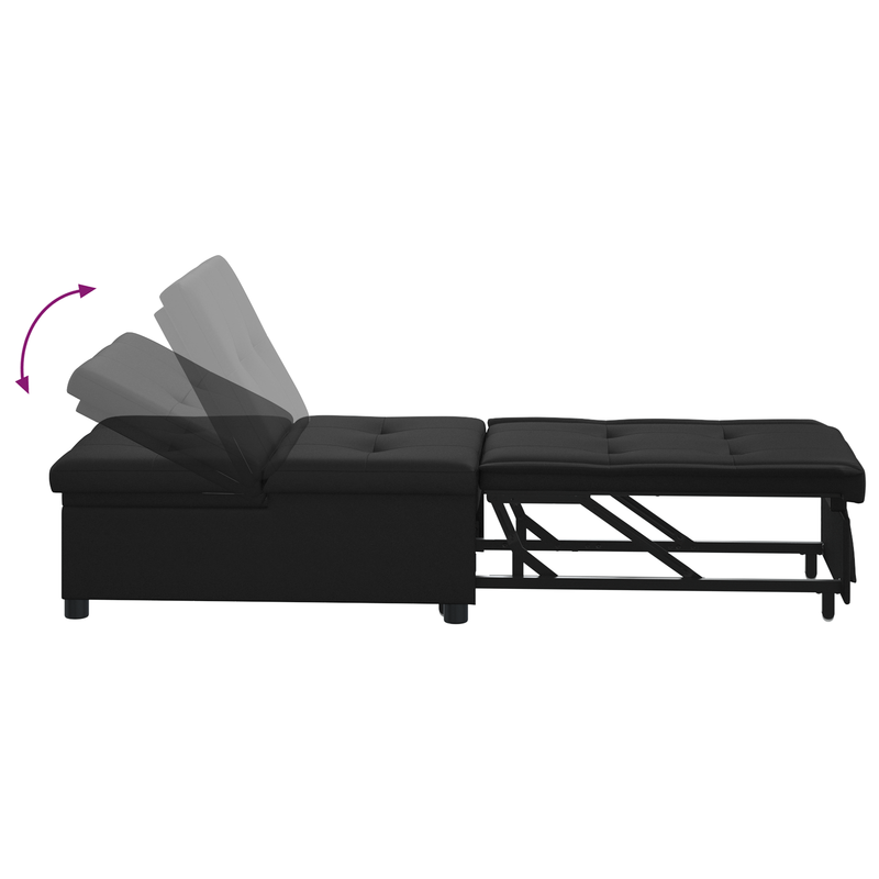 vidaXL Kanapéágy párnával Fekete 67 x 194 x 82 cm Furnér