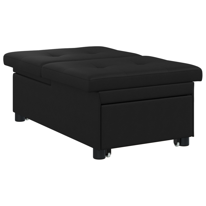 vidaXL Kanapéágy párnával Fekete 67 x 194 x 82 cm Furnér