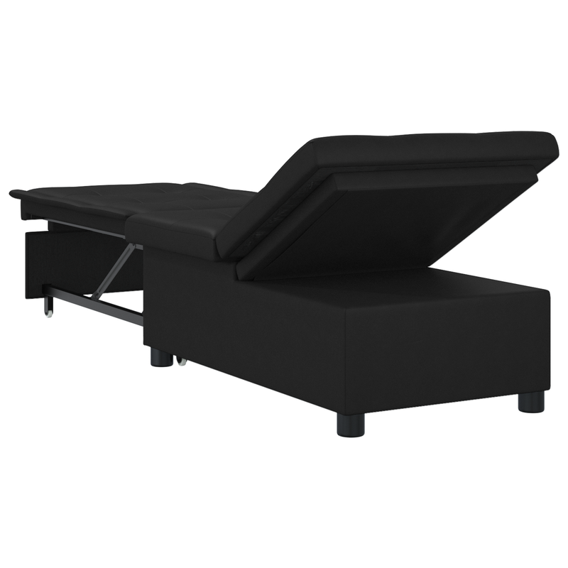 vidaXL Kanapéágy párnával Fekete 67 x 194 x 82 cm Furnér